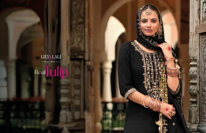 Real Tulip By Lily And Lali Viscose Embroidery Readymade Suits Wholesale Shop In Surat